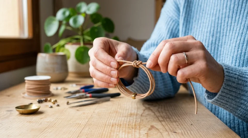 comment faire noeud coulissant bracelet