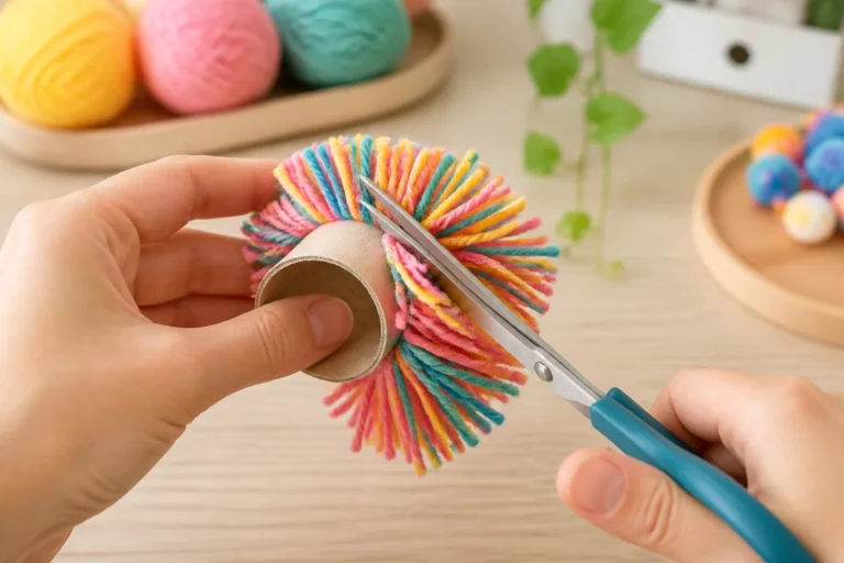 Faire un pompon avec un rouleau de papier toilette facilement