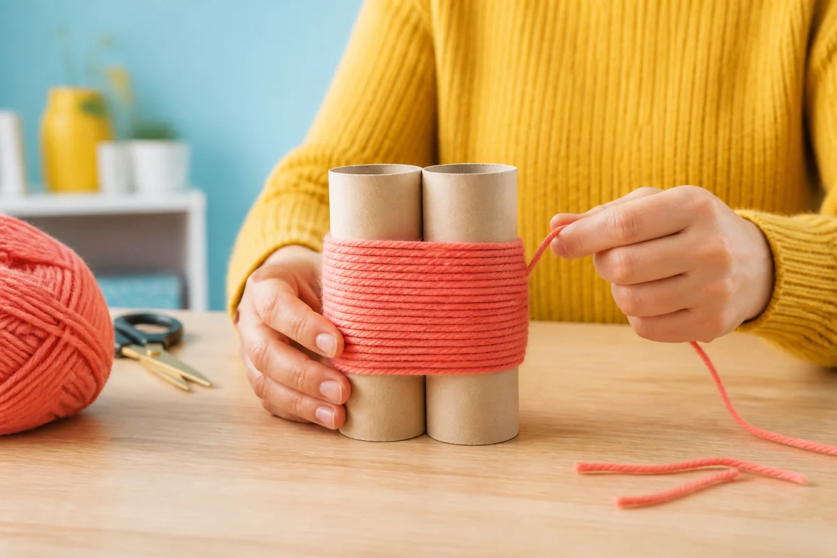 Faire un pompon avec un rouleau de papier toilette facilement
